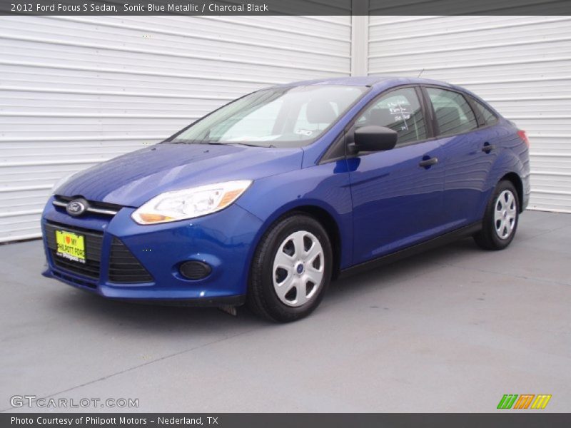 Sonic Blue Metallic / Charcoal Black 2012 Ford Focus S Sedan