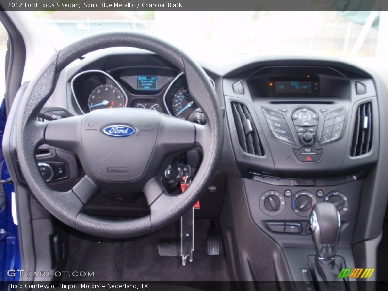 Sonic Blue Metallic / Charcoal Black 2012 Ford Focus S Sedan