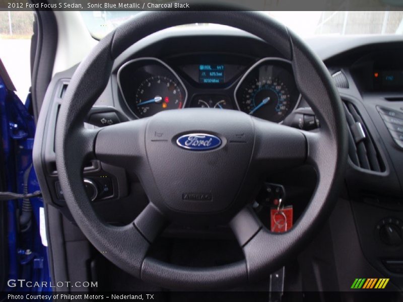 Sonic Blue Metallic / Charcoal Black 2012 Ford Focus S Sedan