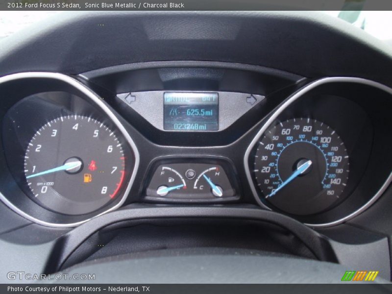 Sonic Blue Metallic / Charcoal Black 2012 Ford Focus S Sedan