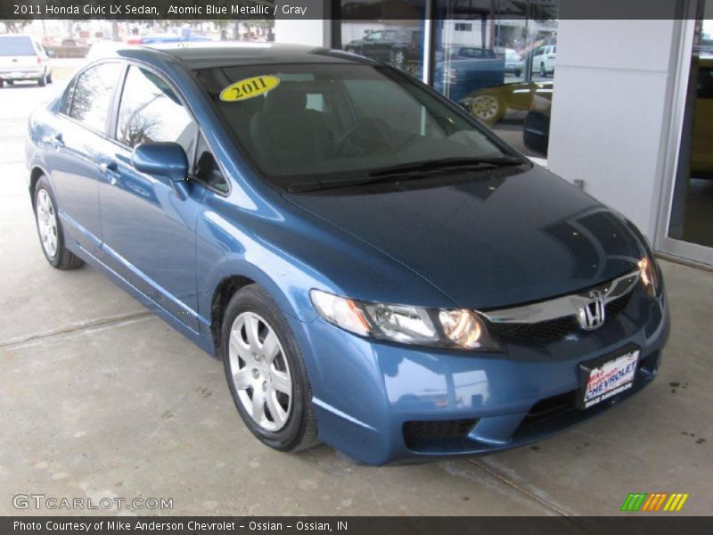 Atomic Blue Metallic / Gray 2011 Honda Civic LX Sedan