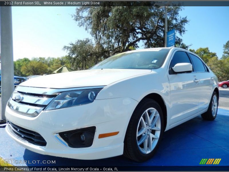 White Suede / Medium Light Stone 2012 Ford Fusion SEL