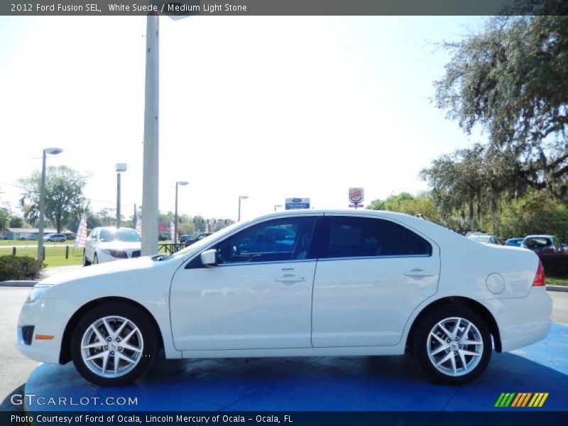 White Suede / Medium Light Stone 2012 Ford Fusion SEL