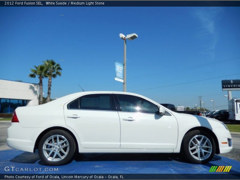 White Suede / Medium Light Stone 2012 Ford Fusion SEL