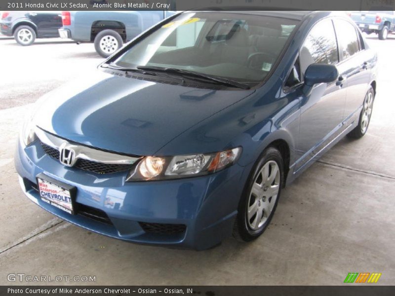 Atomic Blue Metallic / Gray 2011 Honda Civic LX Sedan