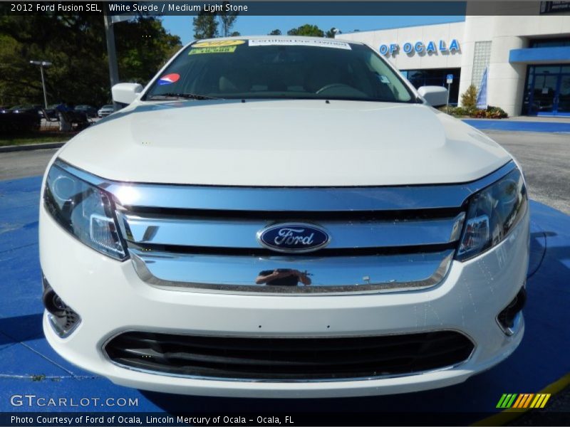 White Suede / Medium Light Stone 2012 Ford Fusion SEL