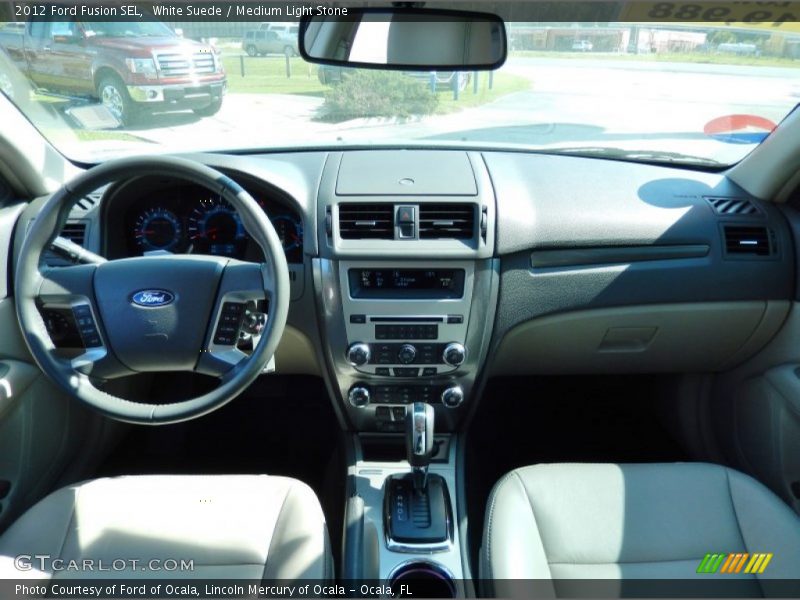 White Suede / Medium Light Stone 2012 Ford Fusion SEL