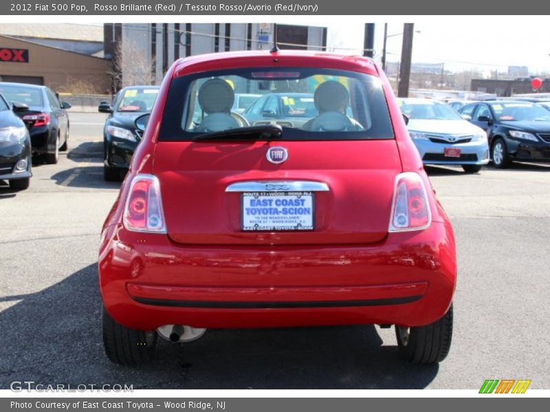 Rosso Brillante (Red) / Tessuto Rosso/Avorio (Red/Ivory) 2012 Fiat 500 Pop