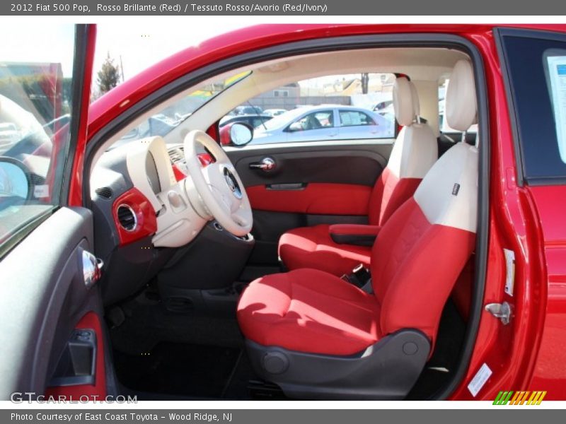 Rosso Brillante (Red) / Tessuto Rosso/Avorio (Red/Ivory) 2012 Fiat 500 Pop