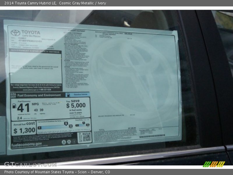 Cosmic Gray Metallic / Ivory 2014 Toyota Camry Hybrid LE