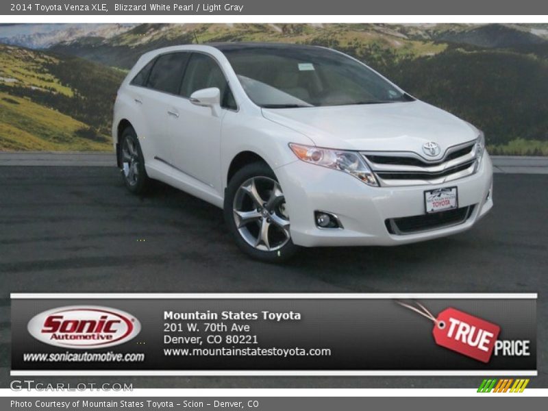 Blizzard White Pearl / Light Gray 2014 Toyota Venza XLE