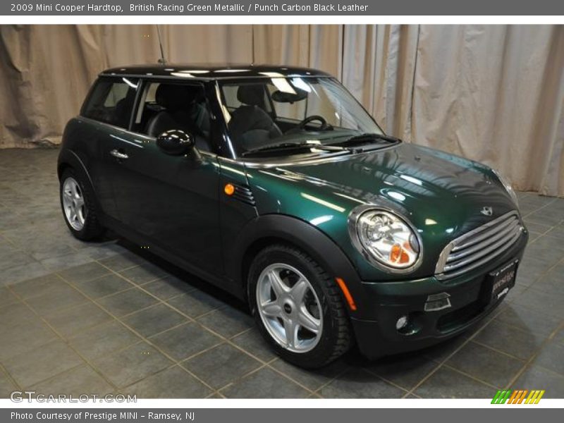 British Racing Green Metallic / Punch Carbon Black Leather 2009 Mini Cooper Hardtop