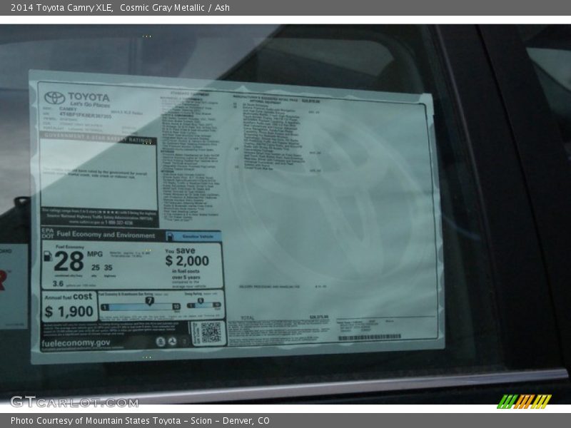 Cosmic Gray Metallic / Ash 2014 Toyota Camry XLE