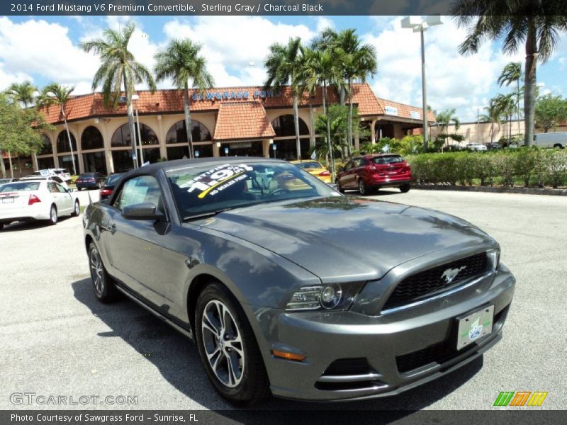 Sterling Gray / Charcoal Black 2014 Ford Mustang V6 Premium Convertible
