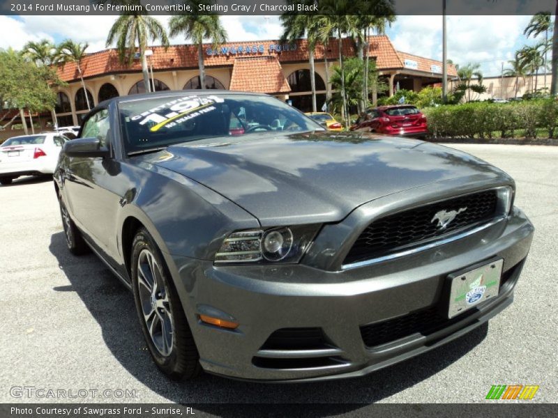 Sterling Gray / Charcoal Black 2014 Ford Mustang V6 Premium Convertible