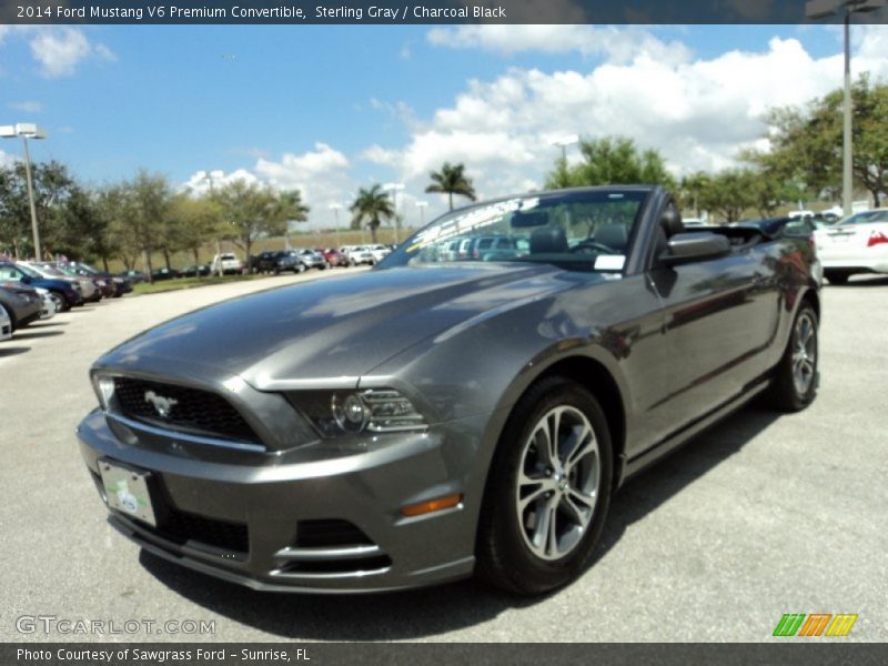 Sterling Gray / Charcoal Black 2014 Ford Mustang V6 Premium Convertible