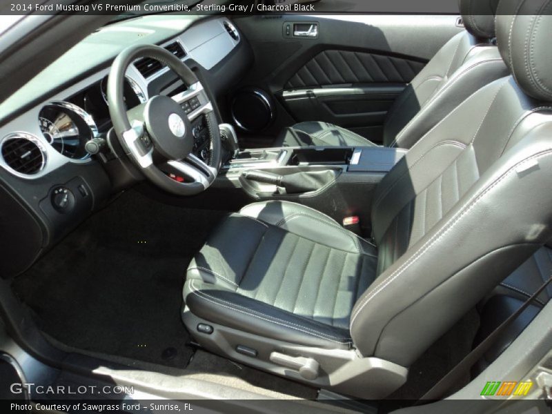 Sterling Gray / Charcoal Black 2014 Ford Mustang V6 Premium Convertible