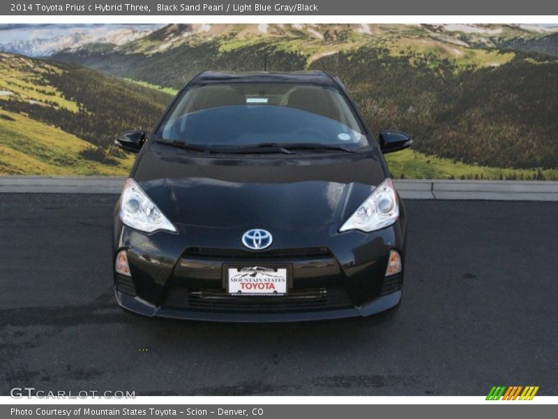Black Sand Pearl / Light Blue Gray/Black 2014 Toyota Prius c Hybrid Three