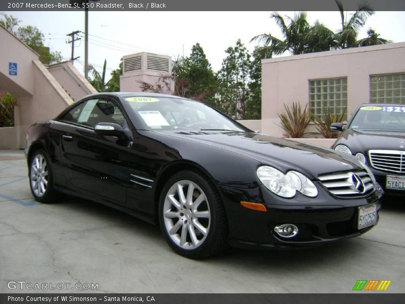 Black / Black 2007 Mercedes-Benz SL 550 Roadster