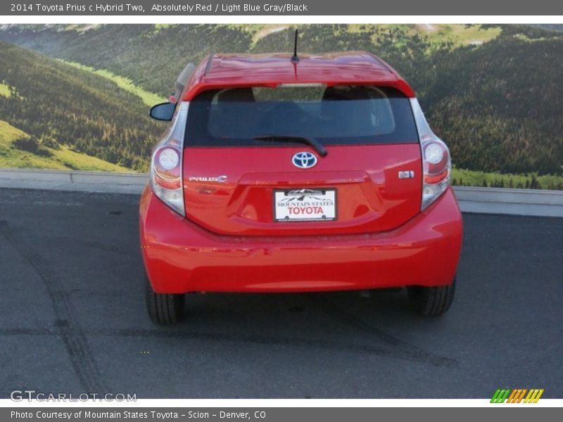 Absolutely Red / Light Blue Gray/Black 2014 Toyota Prius c Hybrid Two
