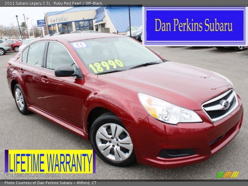 Ruby Red Pearl / Off-Black 2011 Subaru Legacy 2.5i