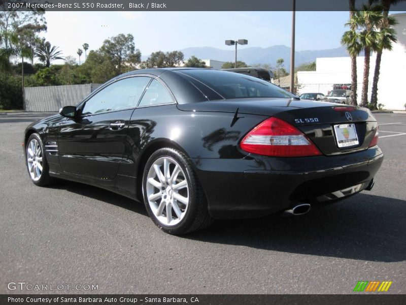 Black / Black 2007 Mercedes-Benz SL 550 Roadster