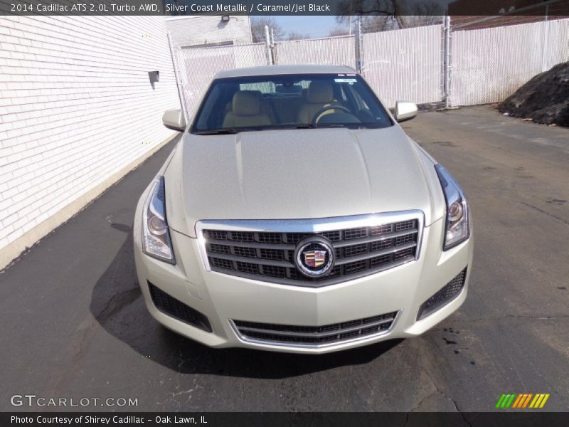Silver Coast Metallic / Caramel/Jet Black 2014 Cadillac ATS 2.0L Turbo AWD