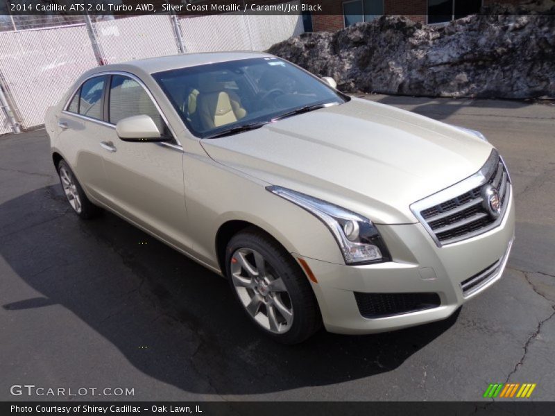 Silver Coast Metallic / Caramel/Jet Black 2014 Cadillac ATS 2.0L Turbo AWD