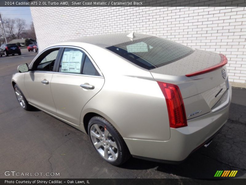 Silver Coast Metallic / Caramel/Jet Black 2014 Cadillac ATS 2.0L Turbo AWD