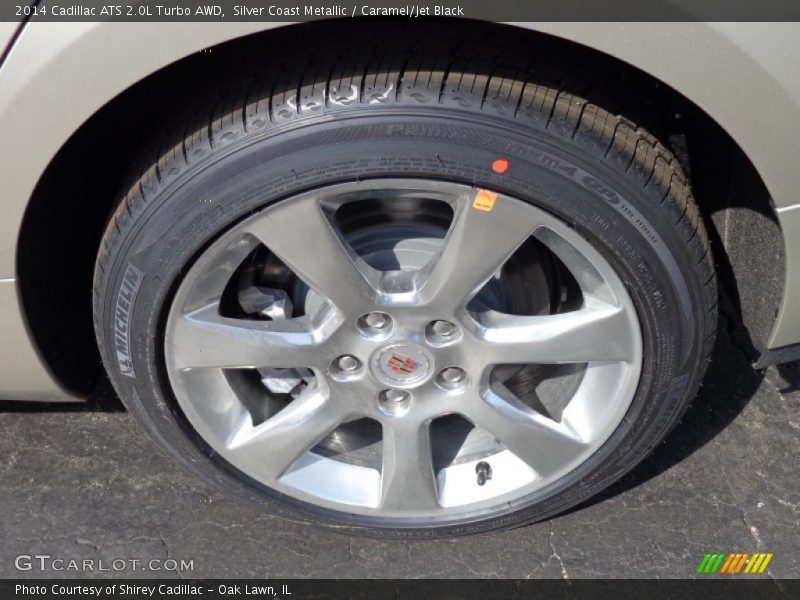 Silver Coast Metallic / Caramel/Jet Black 2014 Cadillac ATS 2.0L Turbo AWD
