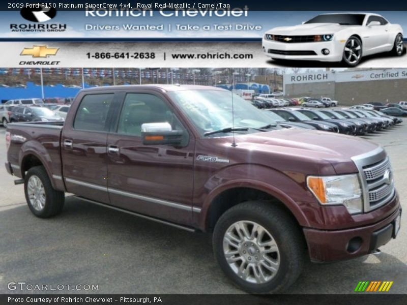 Royal Red Metallic / Camel/Tan 2009 Ford F150 Platinum SuperCrew 4x4