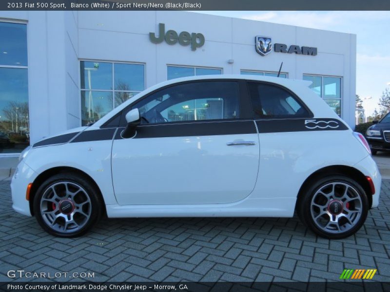 Bianco (White) / Sport Nero/Nero (Black/Black) 2013 Fiat 500 Sport