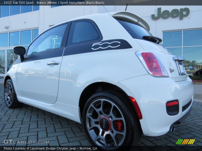 Bianco (White) / Sport Nero/Nero (Black/Black) 2013 Fiat 500 Sport