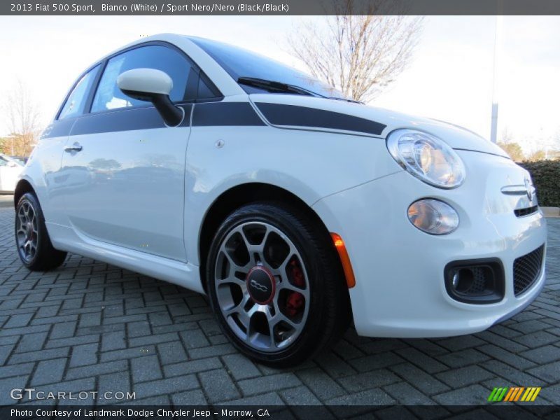 Bianco (White) / Sport Nero/Nero (Black/Black) 2013 Fiat 500 Sport