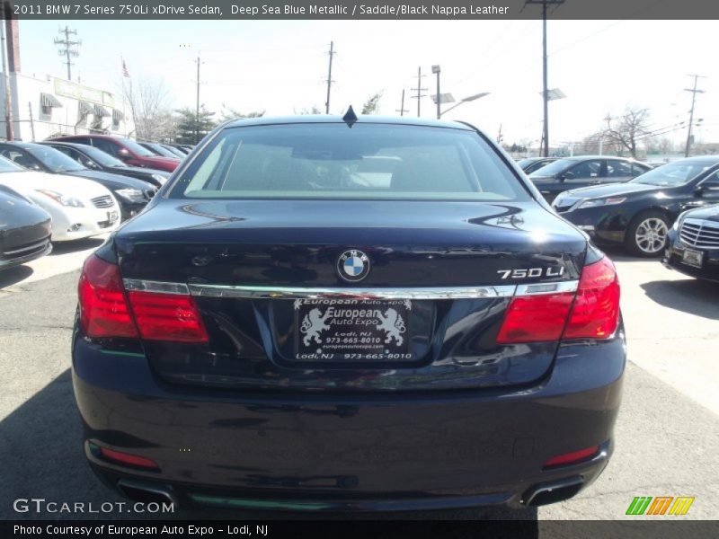 Deep Sea Blue Metallic / Saddle/Black Nappa Leather 2011 BMW 7 Series 750Li xDrive Sedan