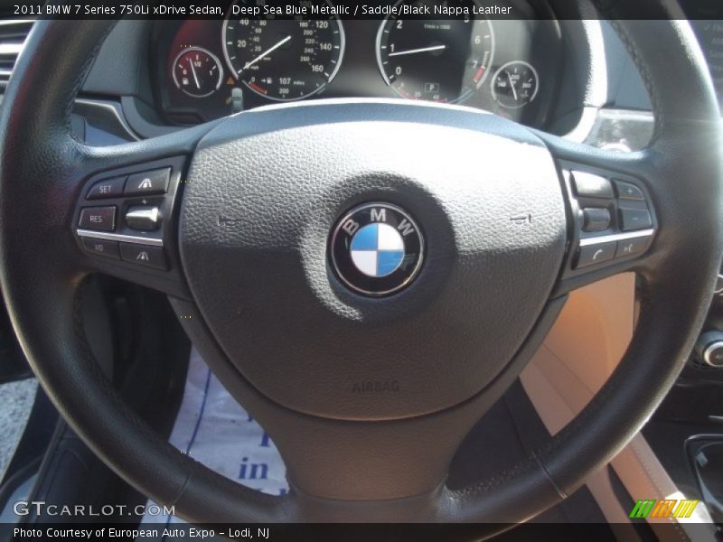 Deep Sea Blue Metallic / Saddle/Black Nappa Leather 2011 BMW 7 Series 750Li xDrive Sedan