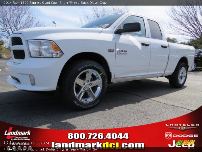Bright White / Black/Diesel Gray 2014 Ram 1500 Express Quad Cab