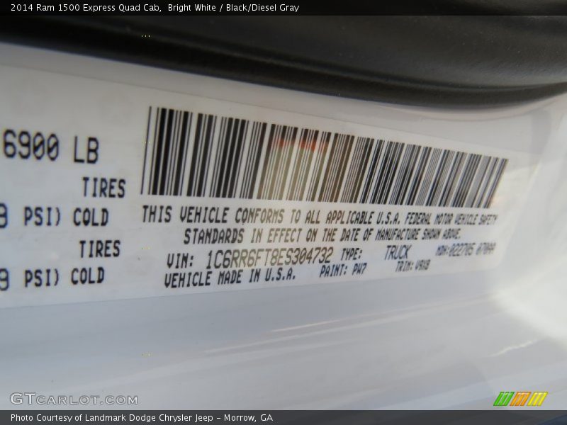 Bright White / Black/Diesel Gray 2014 Ram 1500 Express Quad Cab