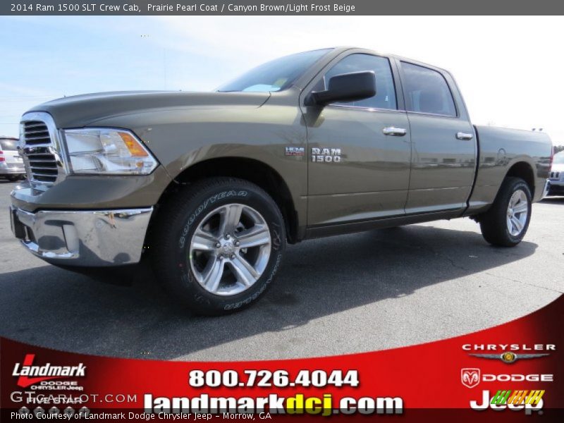 Prairie Pearl Coat / Canyon Brown/Light Frost Beige 2014 Ram 1500 SLT Crew Cab