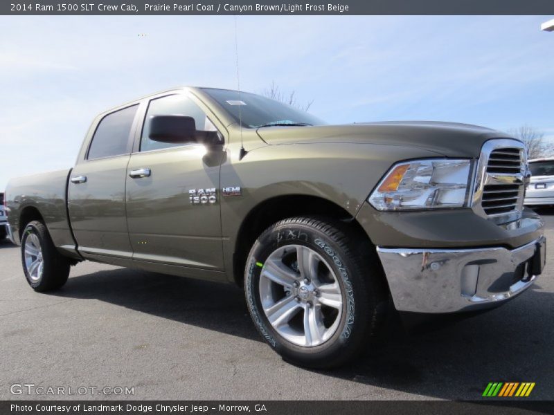 Prairie Pearl Coat / Canyon Brown/Light Frost Beige 2014 Ram 1500 SLT Crew Cab