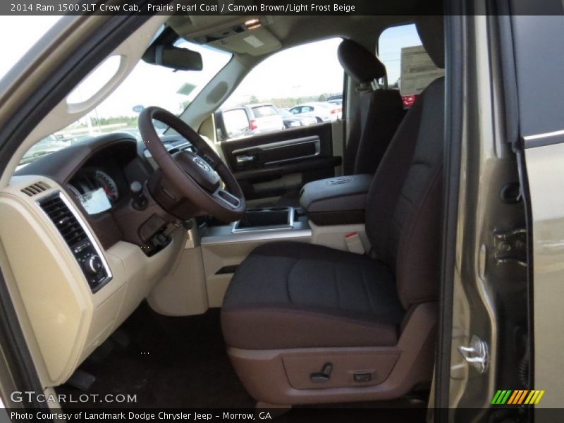 Prairie Pearl Coat / Canyon Brown/Light Frost Beige 2014 Ram 1500 SLT Crew Cab