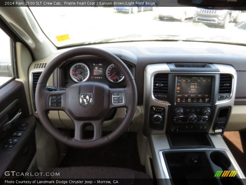Prairie Pearl Coat / Canyon Brown/Light Frost Beige 2014 Ram 1500 SLT Crew Cab