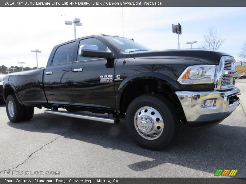 Front 3/4 View of 2014 3500 Laramie Crew Cab 4x4 Dually
