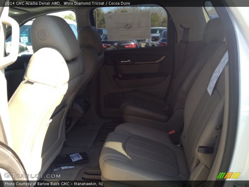 White Diamond Tricoat / Cocoa Dune 2014 GMC Acadia Denali AWD