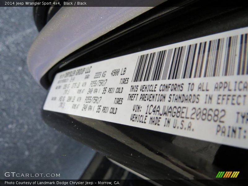 Black / Black 2014 Jeep Wrangler Sport 4x4