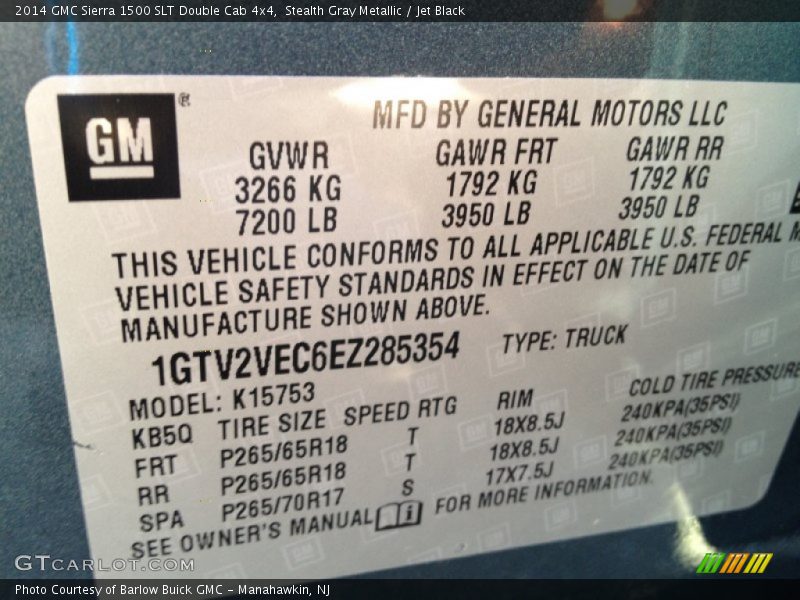 Stealth Gray Metallic / Jet Black 2014 GMC Sierra 1500 SLT Double Cab 4x4