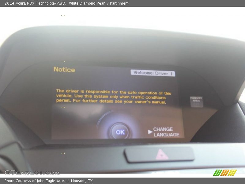 White Diamond Pearl / Parchment 2014 Acura RDX Technology AWD