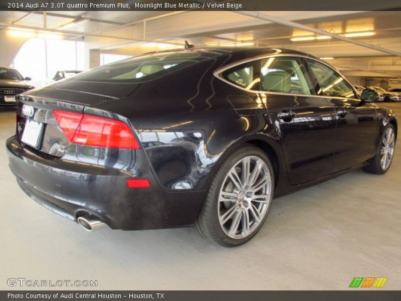 Moonlight Blue Metallic / Velvet Beige 2014 Audi A7 3.0T quattro Premium Plus
