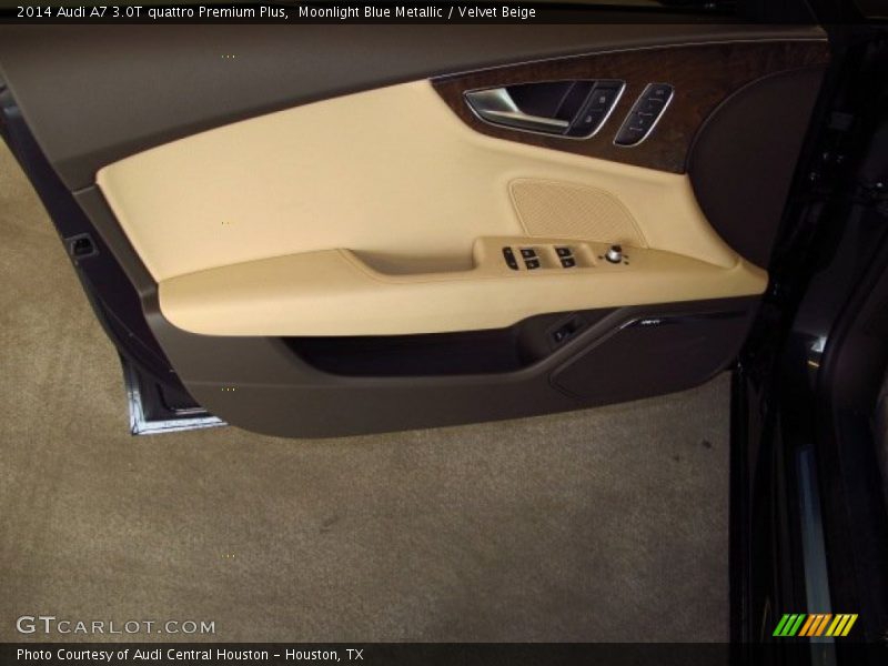 Moonlight Blue Metallic / Velvet Beige 2014 Audi A7 3.0T quattro Premium Plus