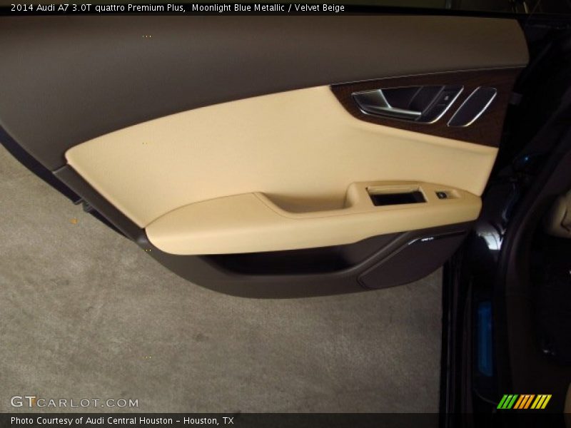Moonlight Blue Metallic / Velvet Beige 2014 Audi A7 3.0T quattro Premium Plus